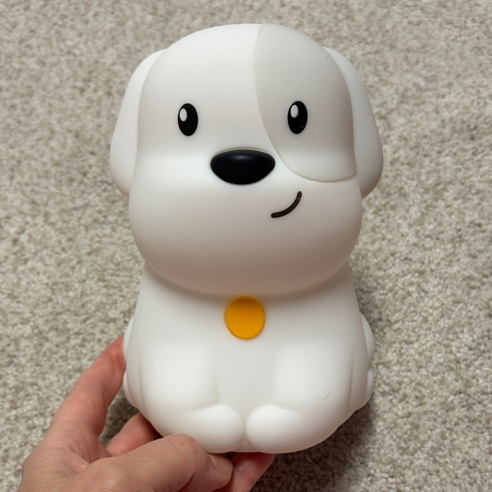 Charming White Dog Night Light for Kids